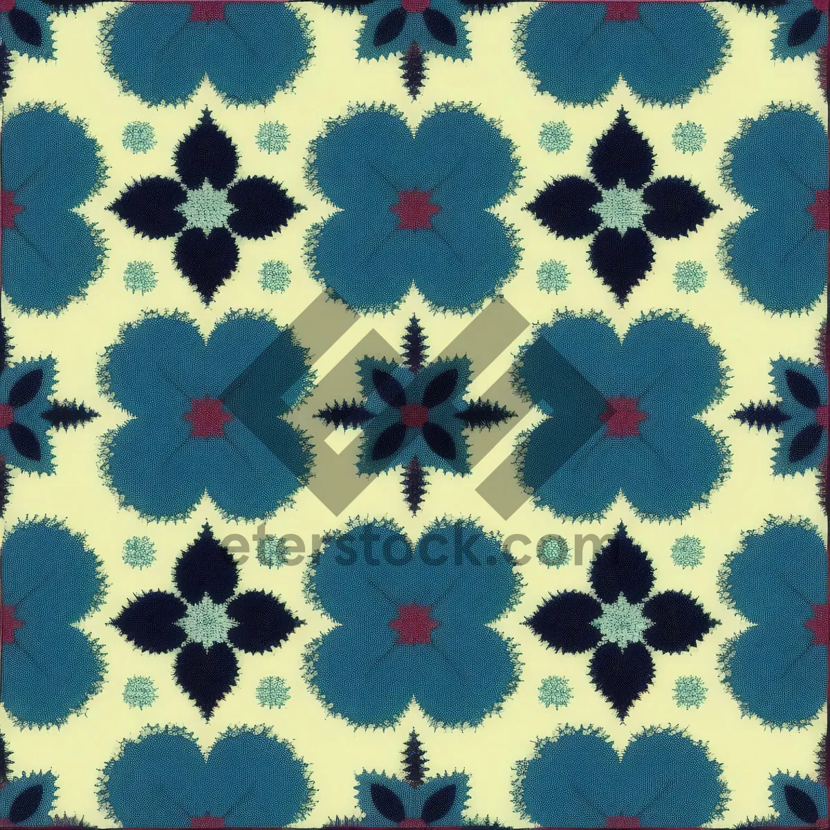 Picture of Vintage floral wallpaper pattern with ornate detailing.