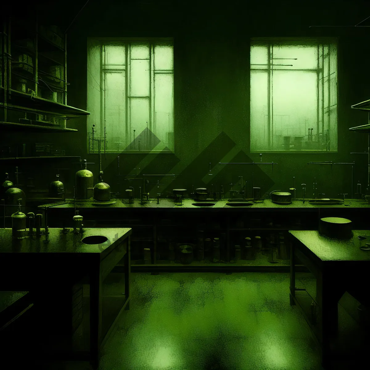 Picture of Digital computer room with 3D monitor technology