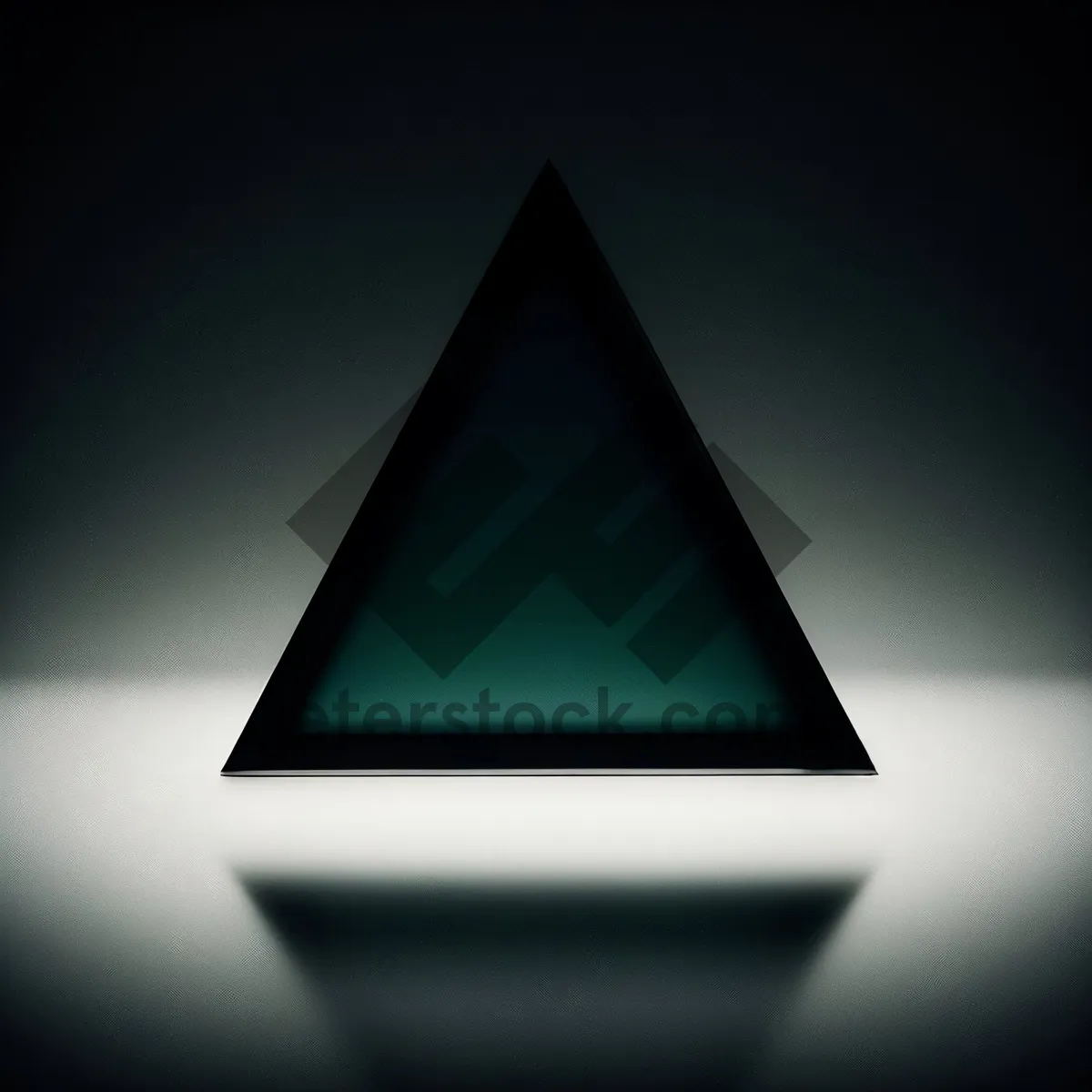 Picture of Sleek Glass Reflection Icon: Solid Matter Symbol