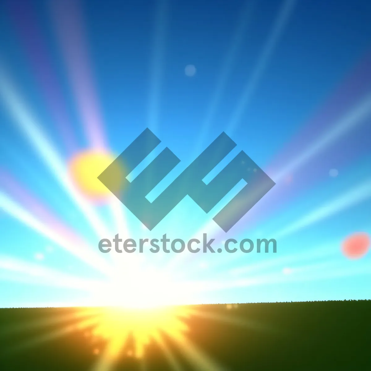 Picture of Colorful fractal design with bright glowing rays