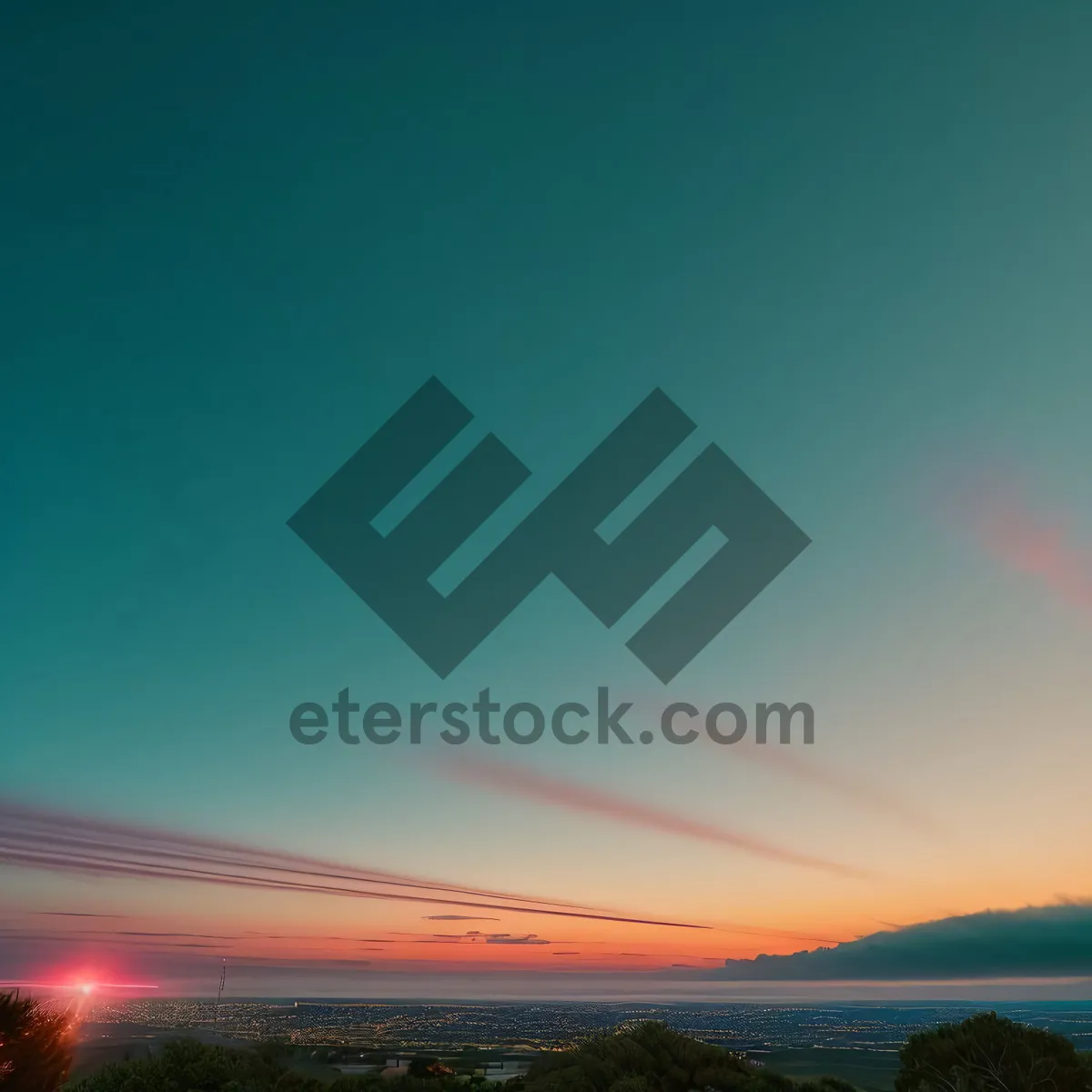 Picture of Golden Horizon Over Ocean: Stunning Sunset by the Sea