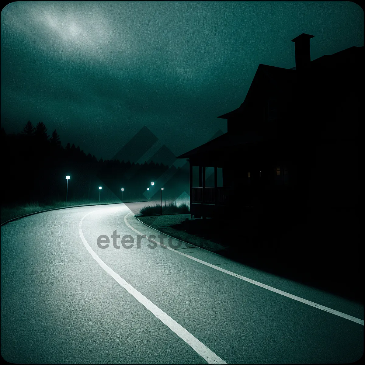 Picture of High-Speed Highway Journey under Starlit Sky