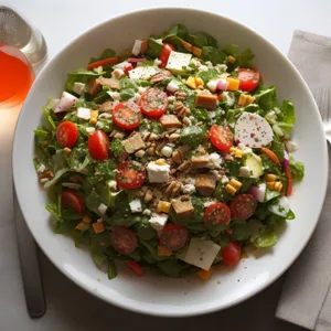 Fresh and Delicious Gourmet Vegetable Salad Plate