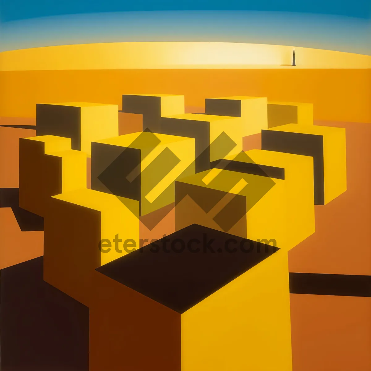 Picture of 3D Business Icon - Mine Symbol Graphic