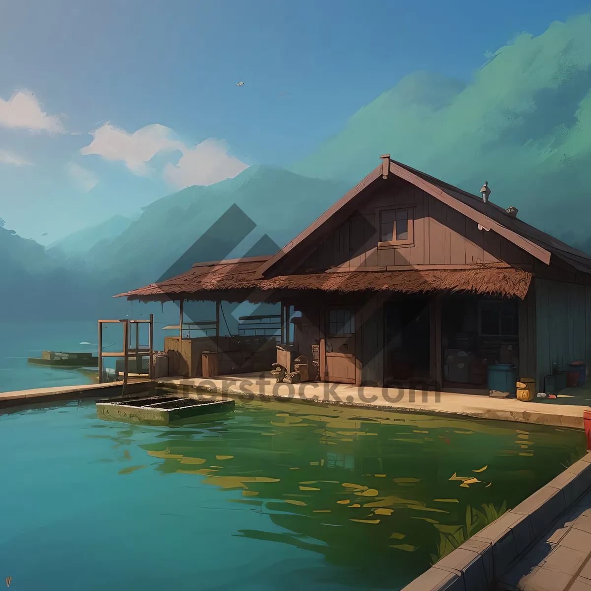 Picture of Serene Coastal Retreat with Scenic Boathouse