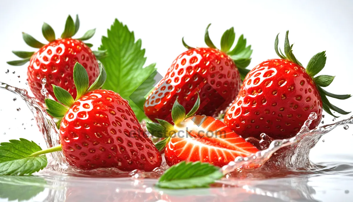 Picture of Refreshing Strawberry Summer Salad with Vibrant Fruits and Leafs