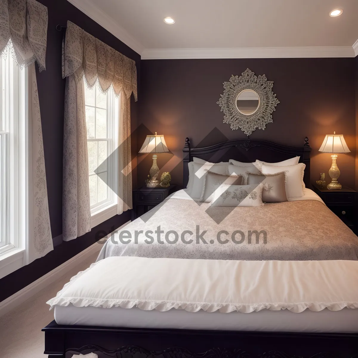 Picture of Cozy Retreat: Luxury Bedroom with Stylish Wood Paneling