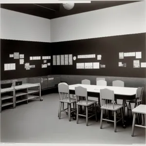 Modern Classroom Interior with Stylish Furniture