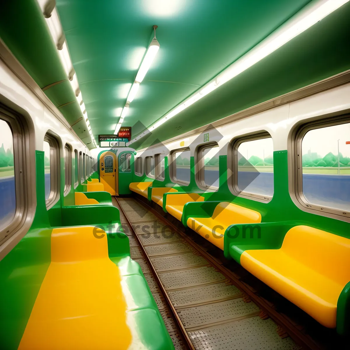 Picture of Urban Metro Speed: Modern Subway Train in Motion