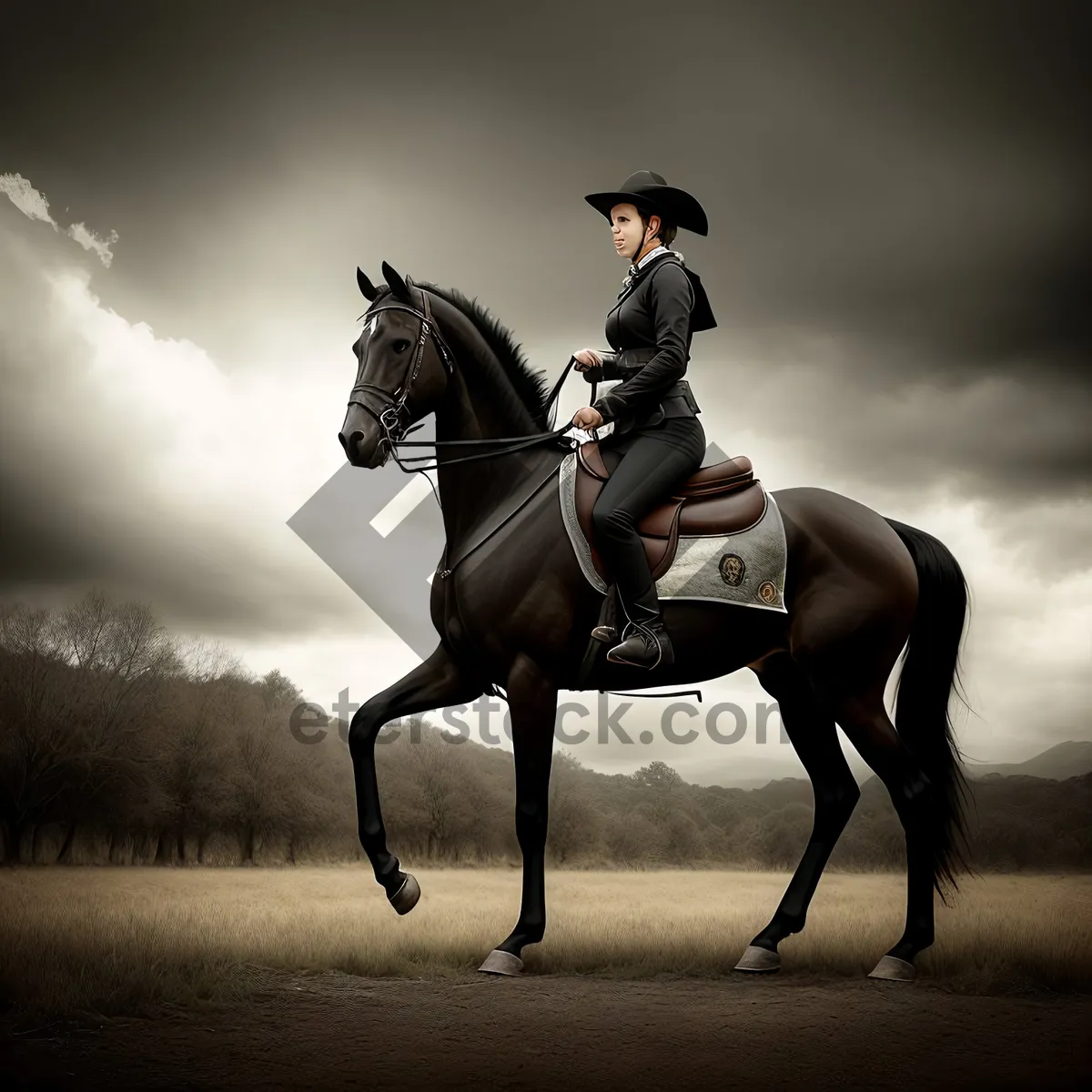 Picture of Stallion Rider: Equestrian Competition on Horseback