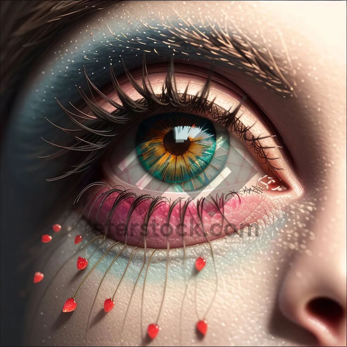 Picture of Bright Eyelashes, Creative Closeup: Enhancing Eye Makeup