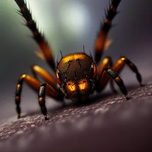 Close-up of Yellow Barn Spider's Hairy Legs