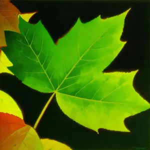 Vibrant Autumn Maple Leaves in Forest