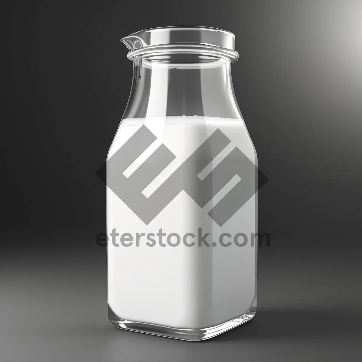 Picture of Refreshingly Pure Milk in Transparent Bottle