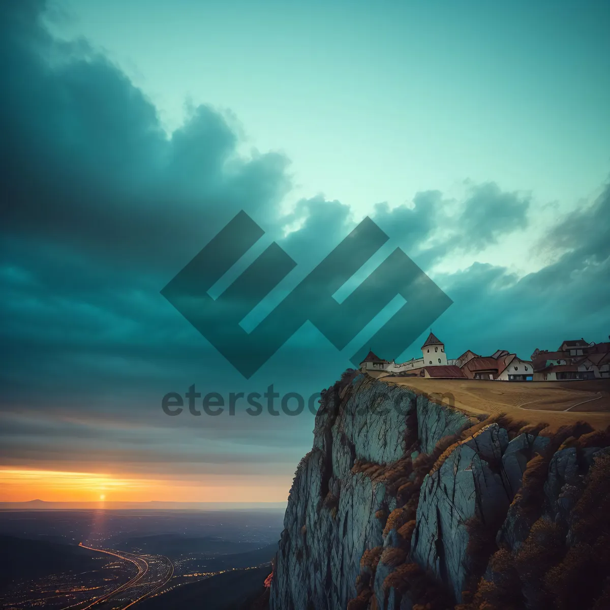 Picture of Serenity at Sunset: Majestic shipwreck by the scenic canyon