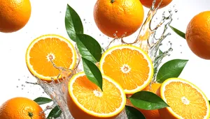 Colorful assortment of fresh citrus fruits on plate.