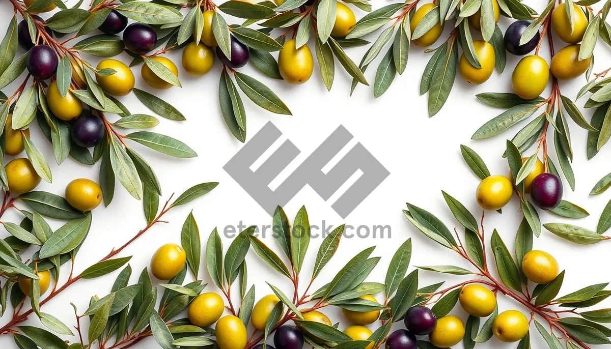 Picture of Fresh orange kumquat olive branch fruits.