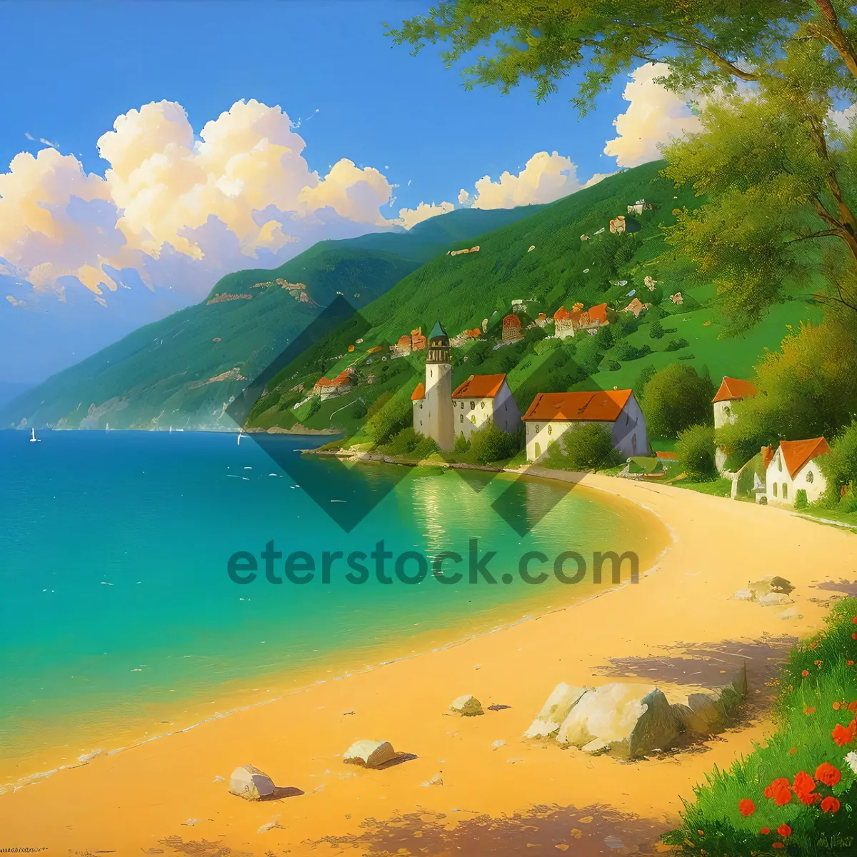 Picture of Tropical island beach with crystal clear water.