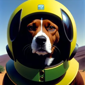 Beagle Construction Worker: Canine Hunting Dog with Helmet