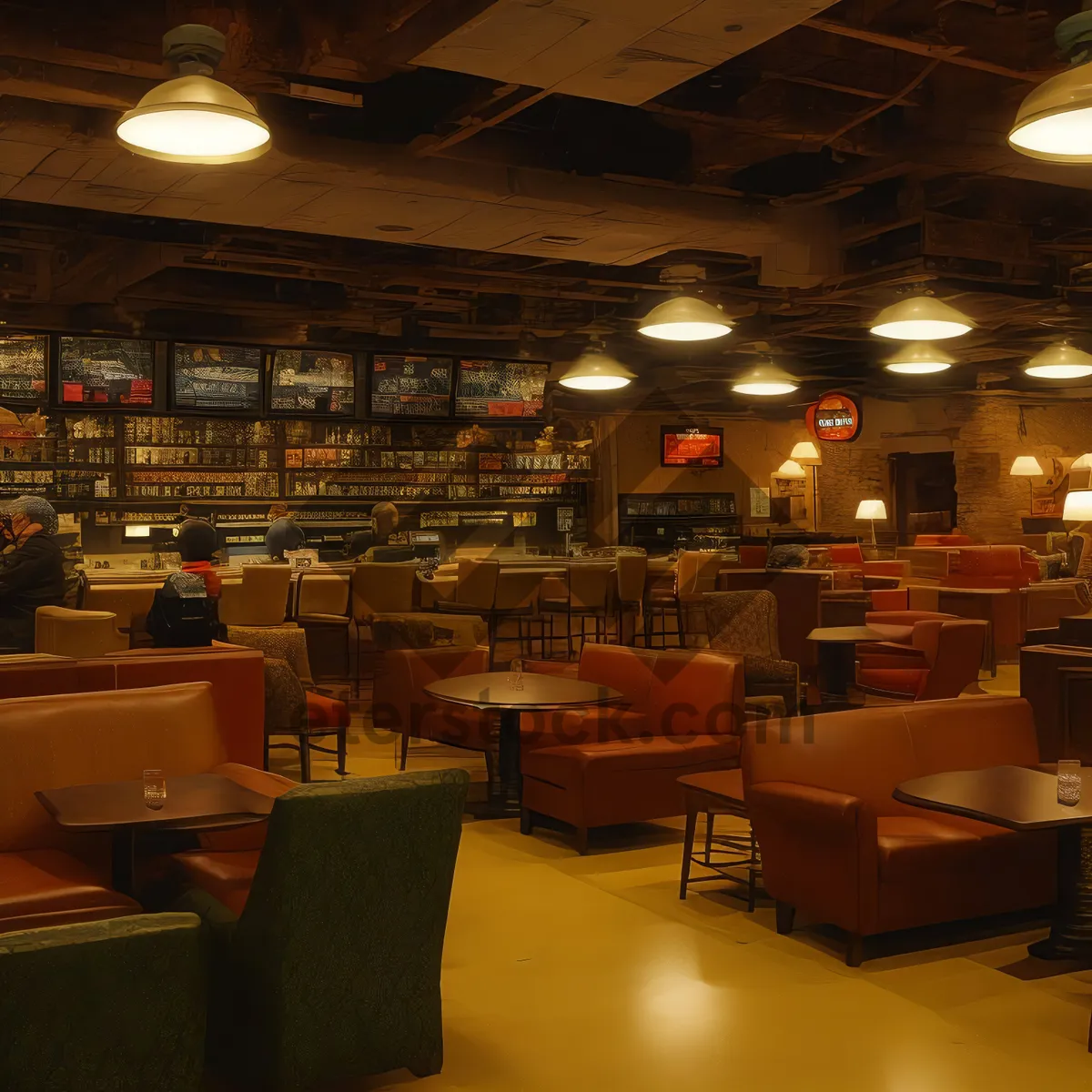Picture of Modern Interior Design of Empty Restaurant Hall