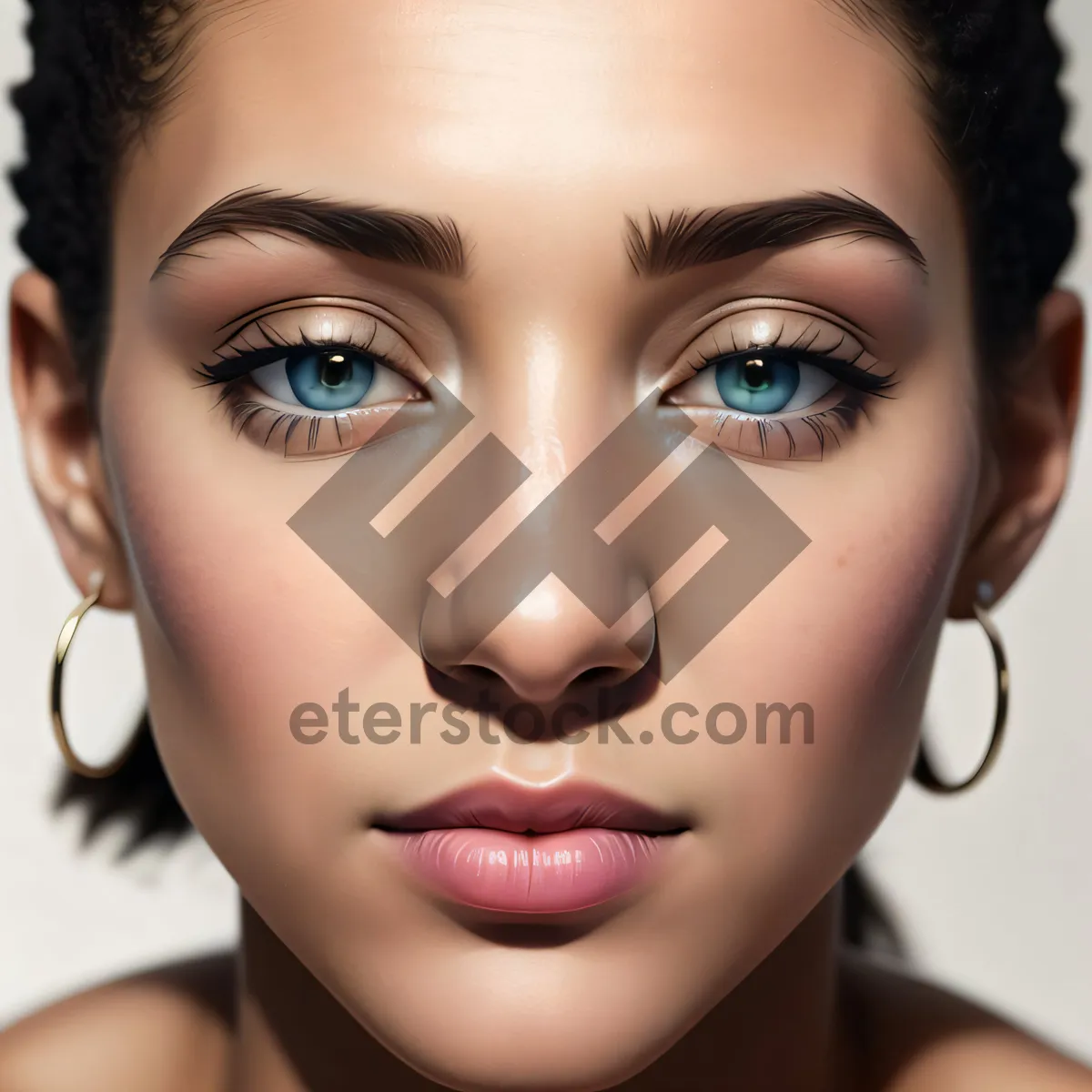 Picture of Flawless beauty: Attractive portrait showcasing flawless skin and captivating eyes.