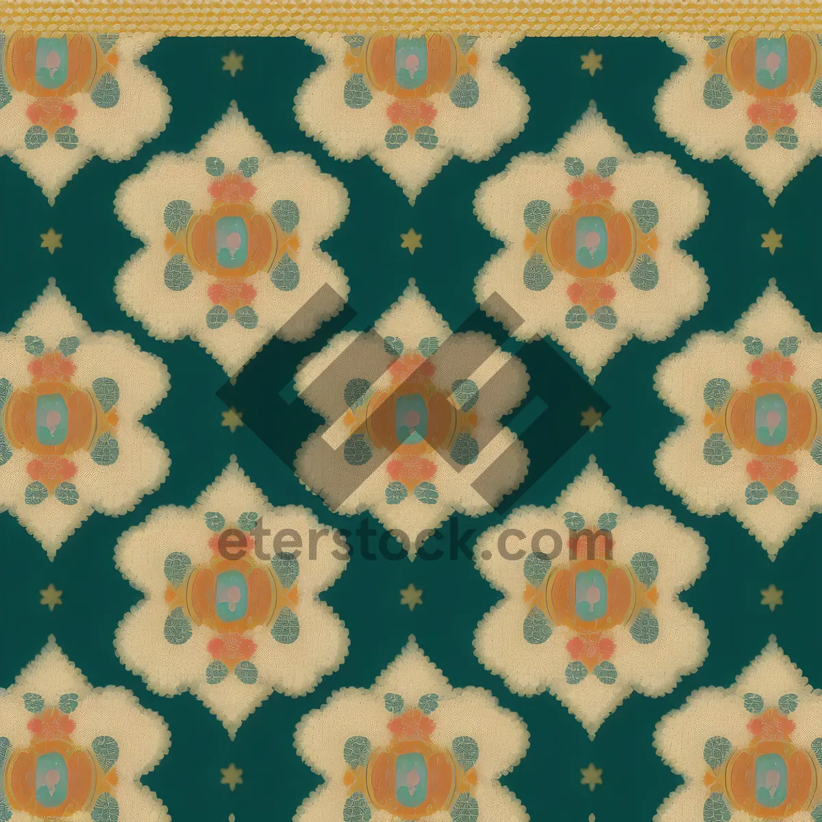 Picture of Vintage floral damask pattern with ornate swirls.