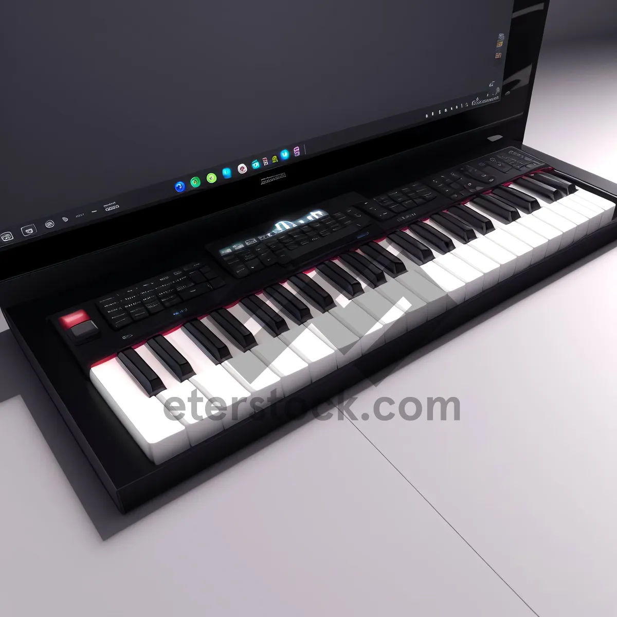 Picture of Synth Keyboard: Electronic Musical Instrument with Black Keys