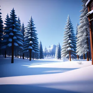 Winter Wonderland: Majestic Snowy Mountain Forest