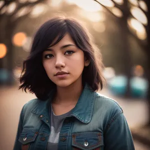 Cheerful brunette businesswoman with an attractive smile