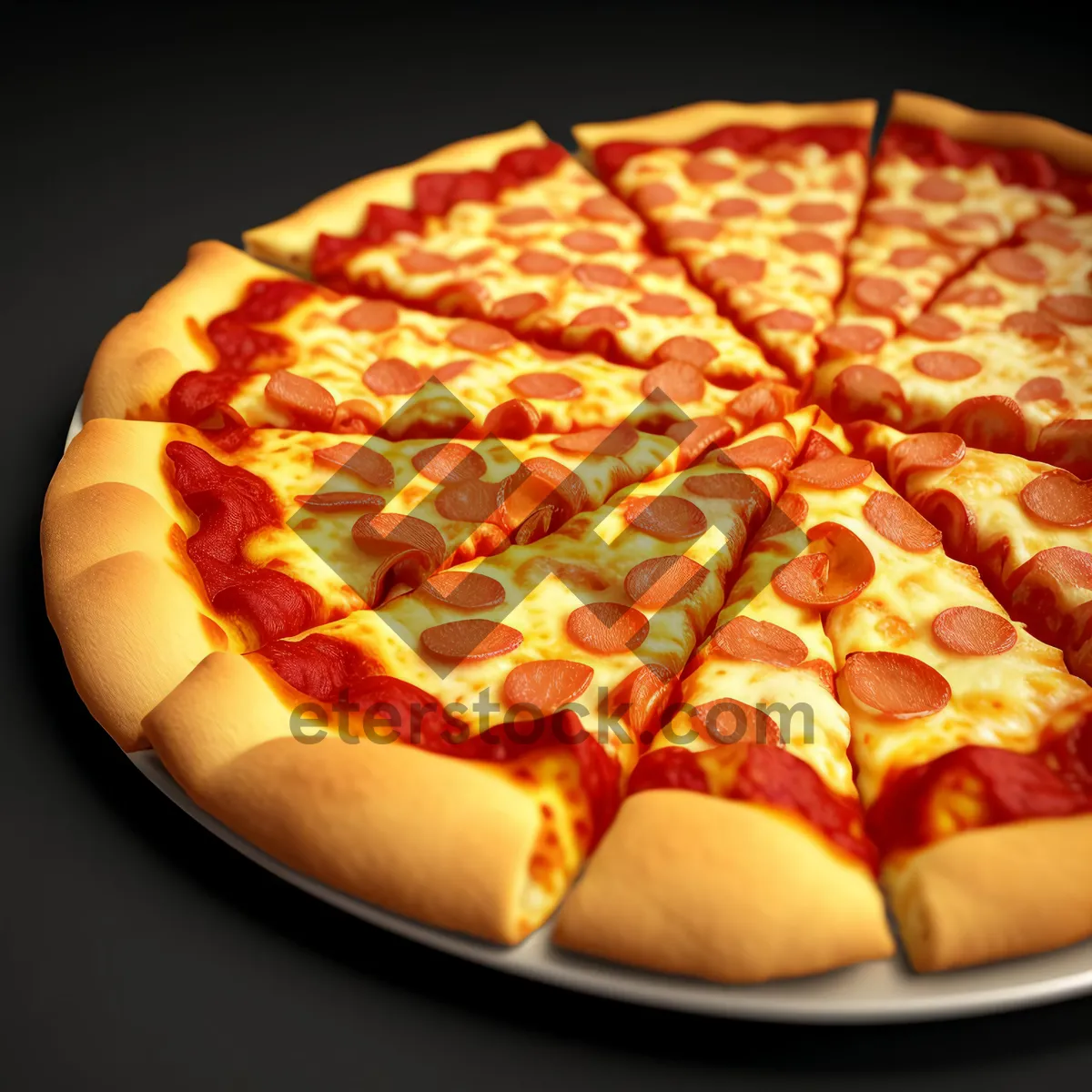 Picture of Delicious Pepperoni Pizza Slice with Fresh Mozzarella