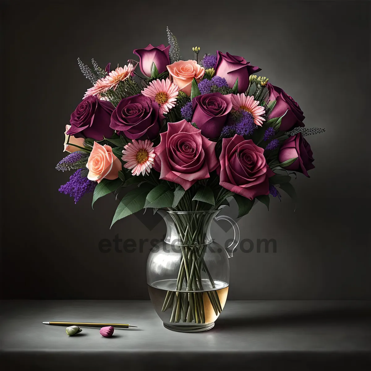 Picture of Pink Floral Bouquet: Artful Flower Arrangement and Decoration