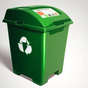 3D Garbage Bin Container Shredder Symbol