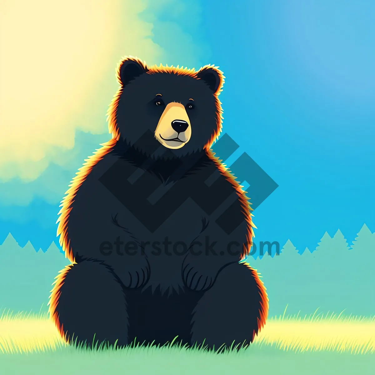 Picture of Fuzzy Toy Silhouette - Playful Cartoon Teddy Art