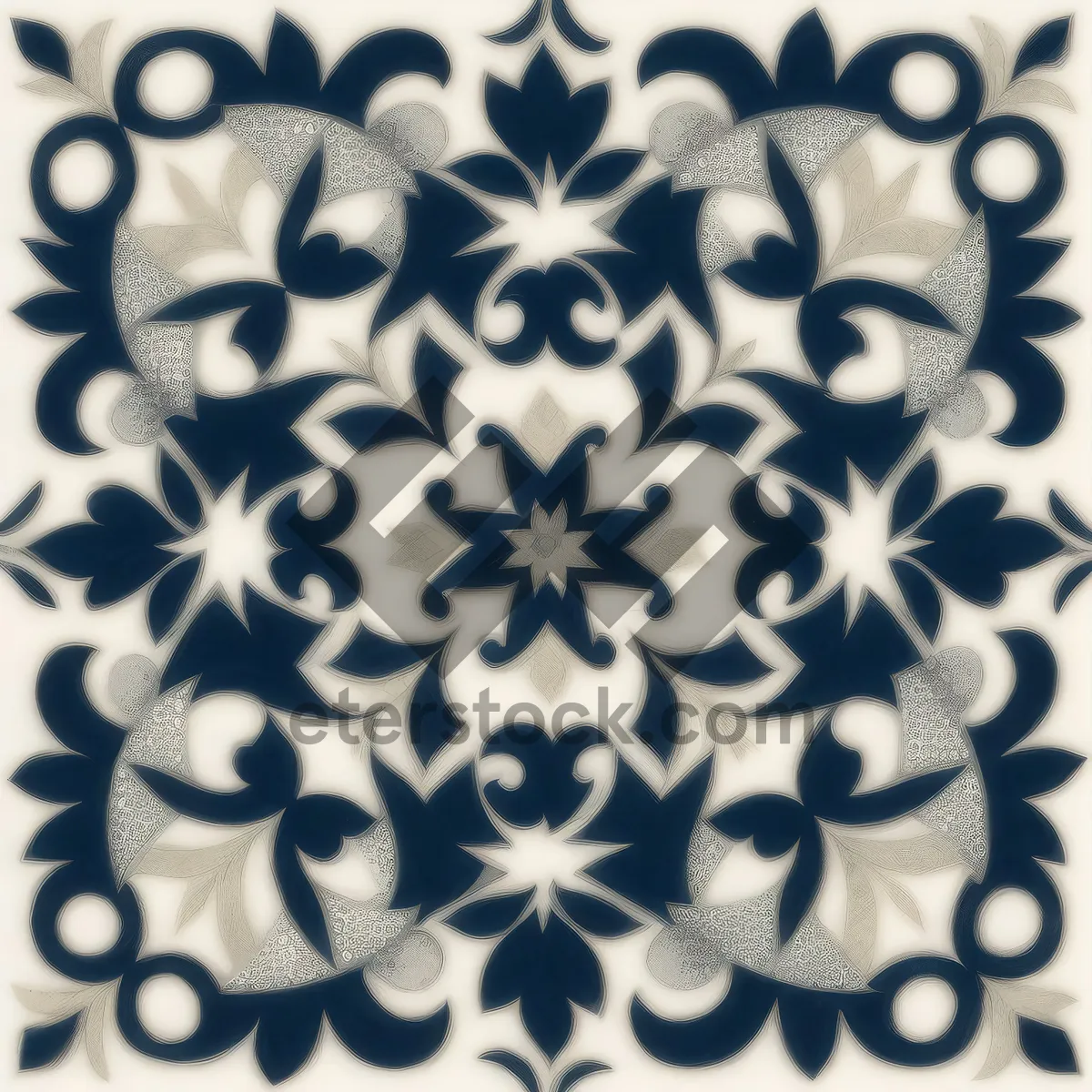 Picture of Decorative Floral Silhouette Pattern Wallpaper Design Texture