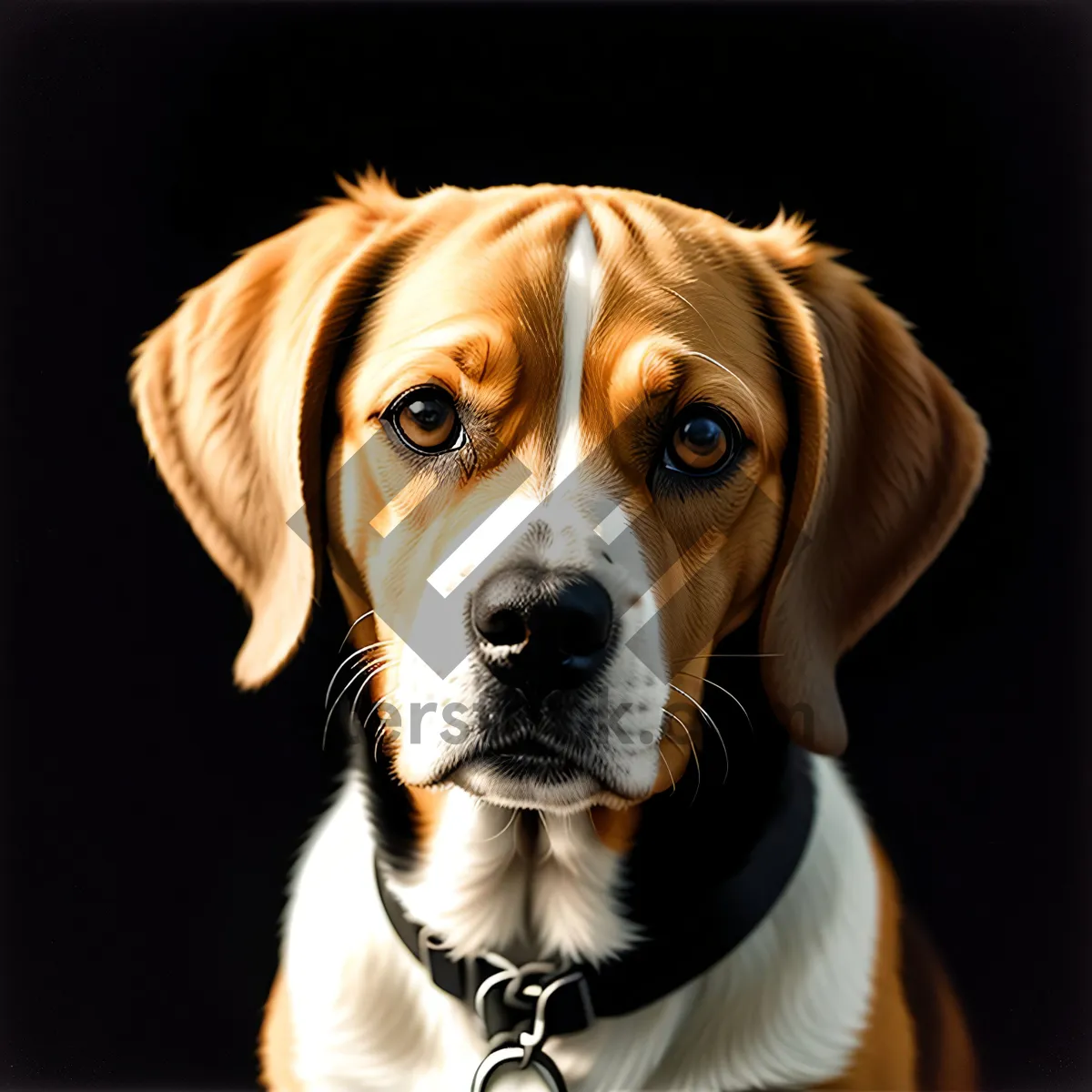 Picture of Adorable Beagle Puppy in Studio Portrait