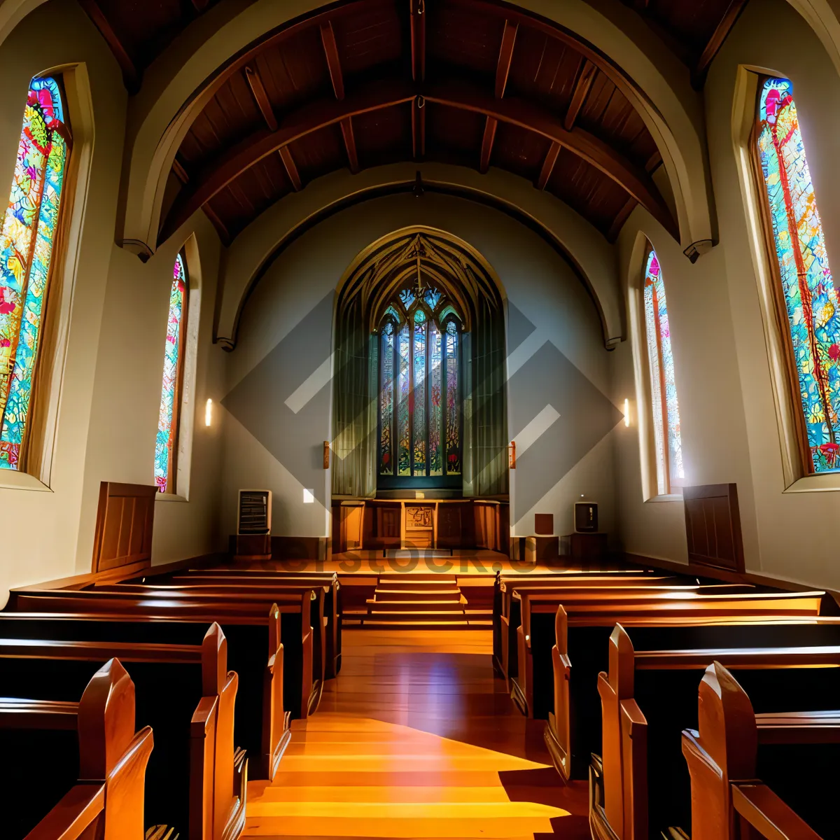 Picture of Serene Sanctum: Majestic Catholic Cathedral with Intricate Architecture