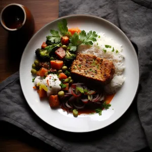 Healthy Vegetable Salad with Grilled Beef and Chickpeas