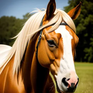 Majestic Thoroughbred Stallion in Rural Meadow