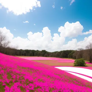 Moss Pink Meadow Under Sunny Skies