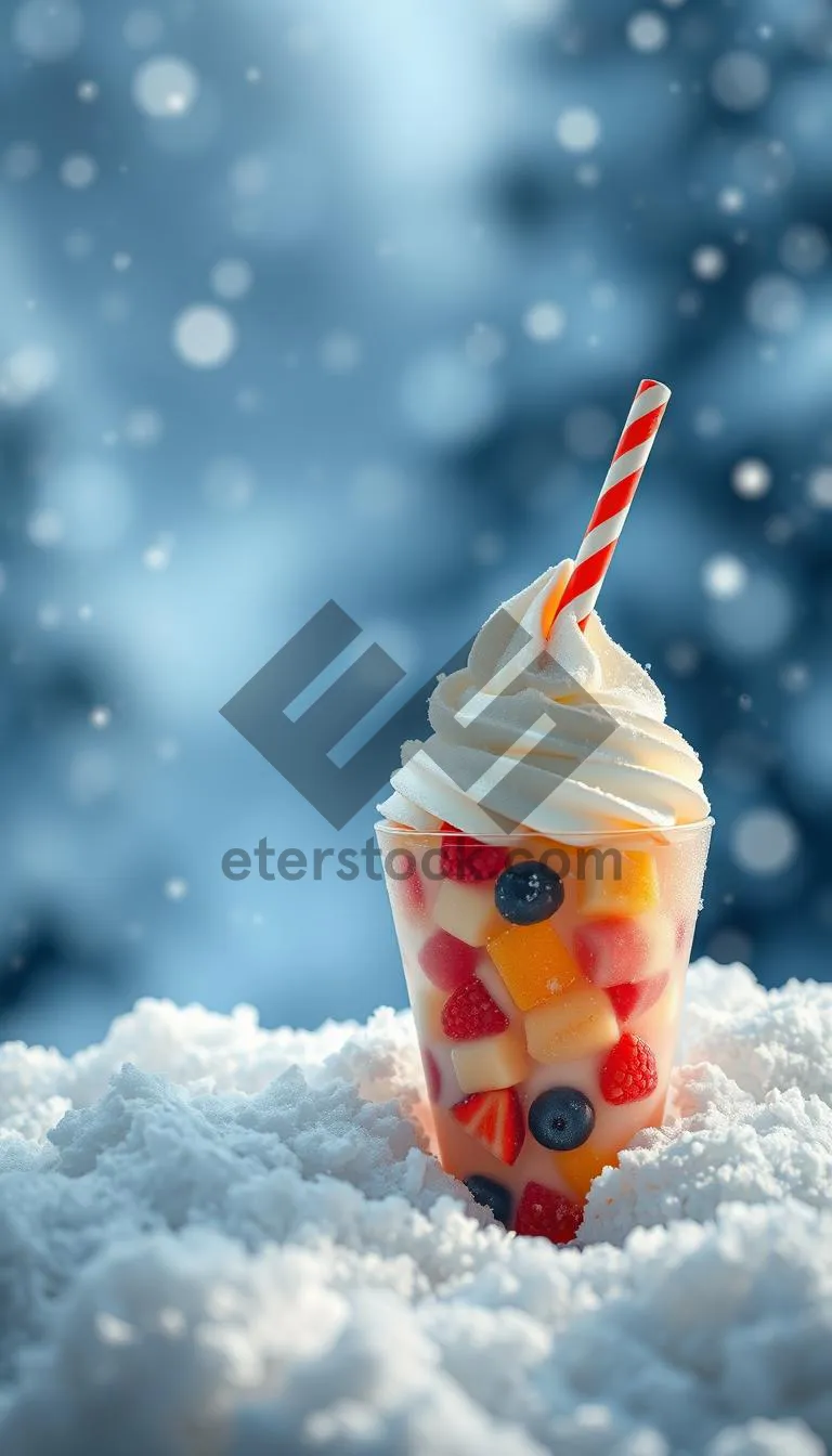 Picture of Strawberry Cupcake with Creamy Frosting and Fresh Fruit