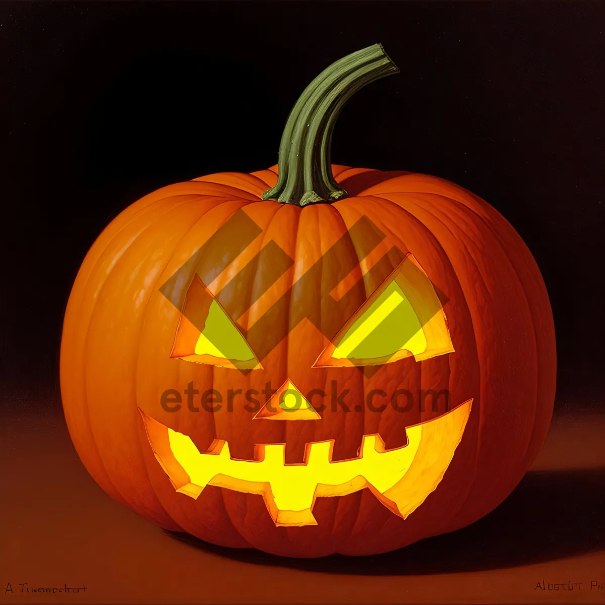 Picture of Autumn Harvest: Spooky Pumpkin Jack-o'-lantern Decoration