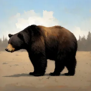 Furry Wildlife Wonder in the Park: Brown Sloth Bear