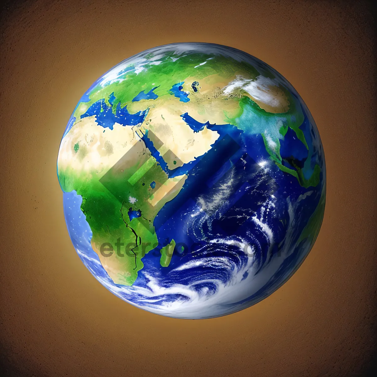 Picture of 3D Earth View from Space with Oceans