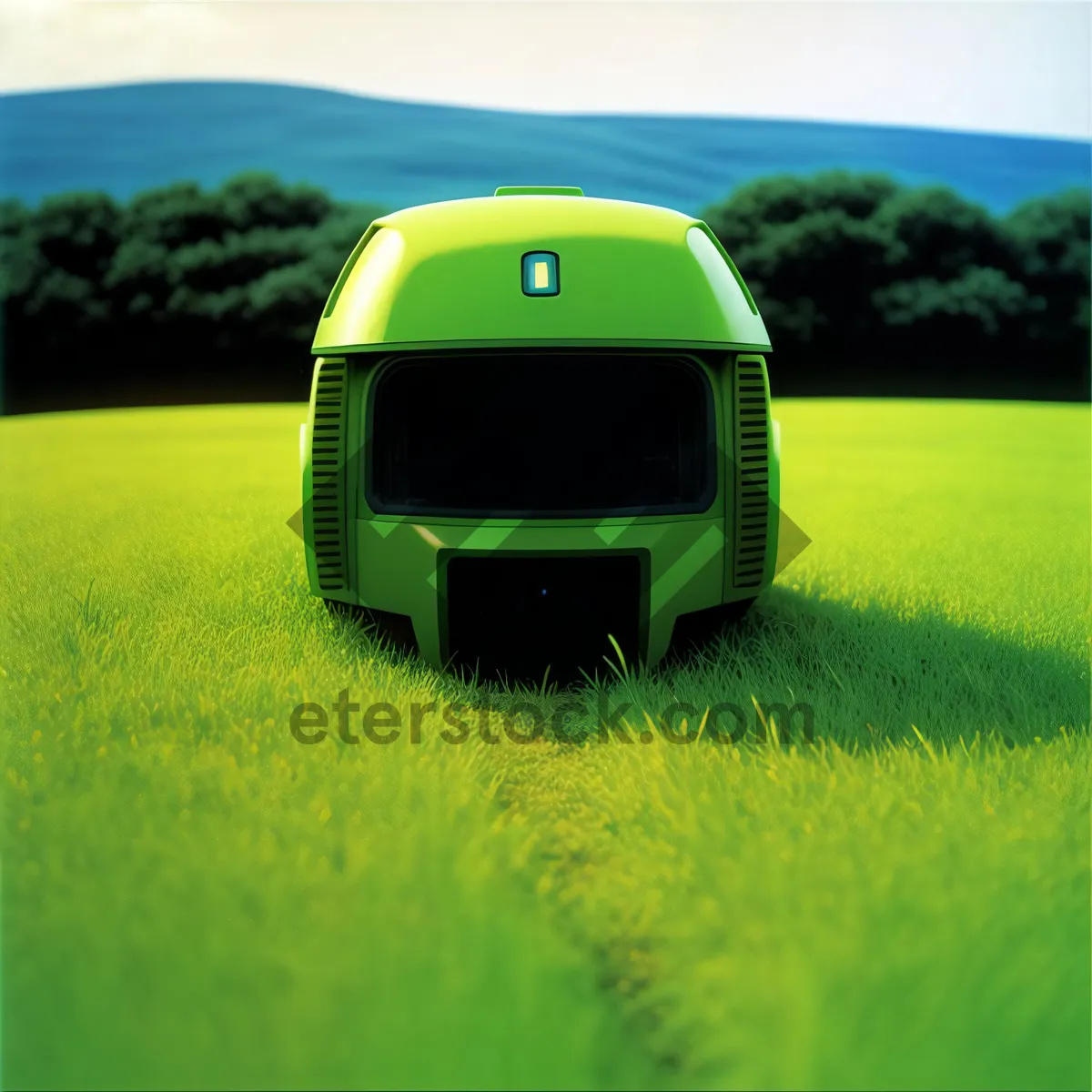 Picture of Lush Green Pastoral Landscape Under Clear Blue Skies