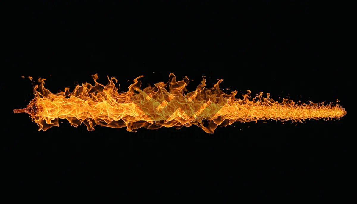 Picture of Fiery Night Flames Illuminate Black Background Energy Glow