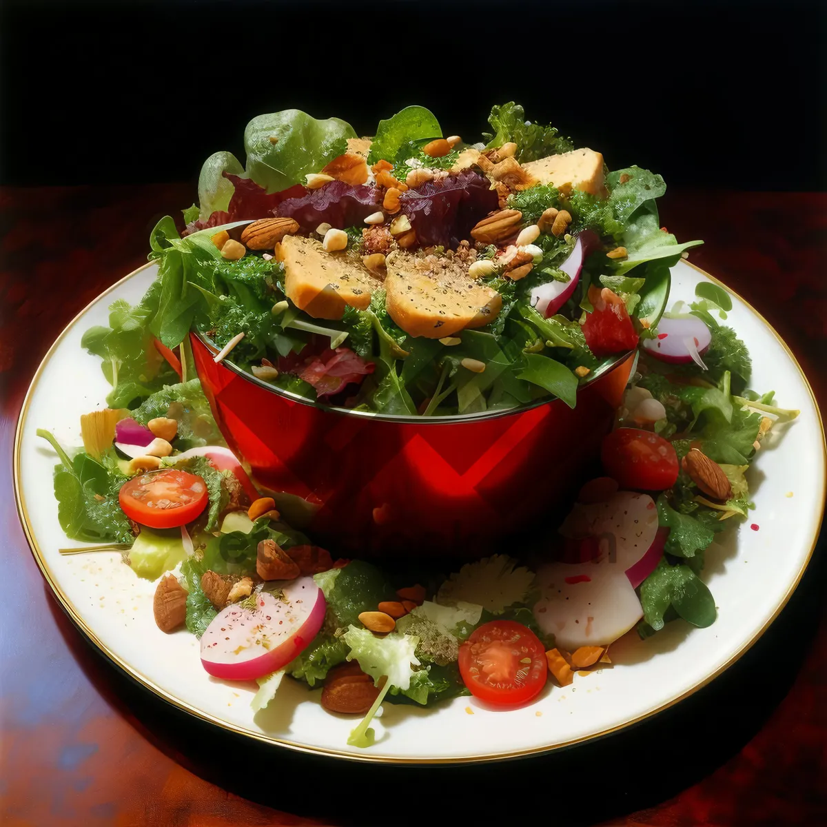 Picture of Fresh Gourmet Salad Plate with Healthy Vegetables