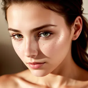 Radiant Beauty: Attractive model with clean, fresh skin.