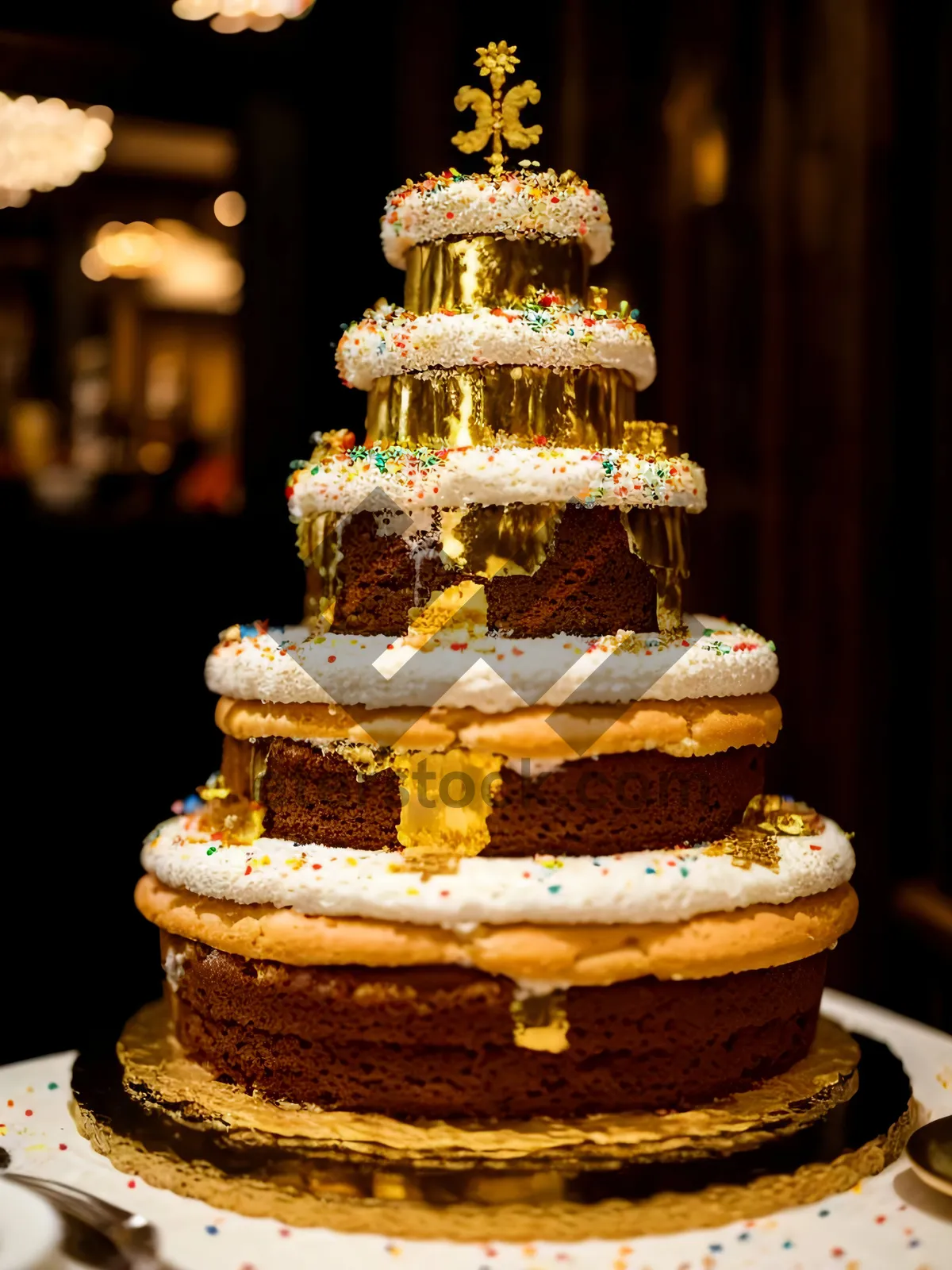 Picture of Mouthwatering Chocolate Cake with Sweet Fountain