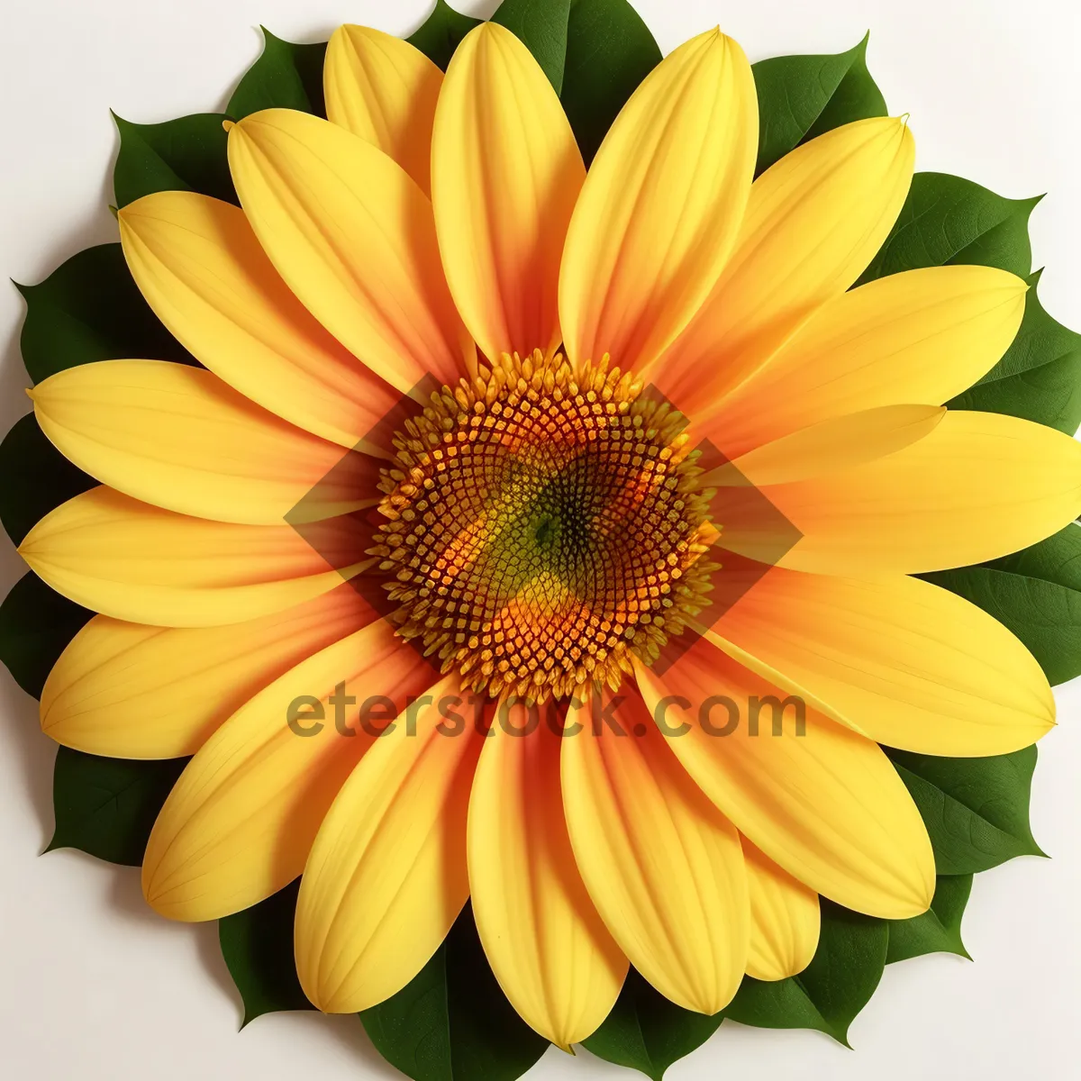 Picture of Bright Yellow Sunflower Blossom in Full Bloom