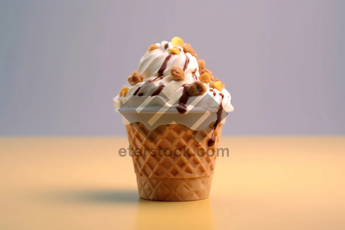 Picture of Delicious Chocolate Ice Cream Treat in Glass Cup